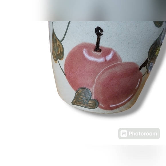 BP Pottery Beaumont Brothers Pottery Crock Fruit and Green Leaves Handmade - Picture 3 of 6